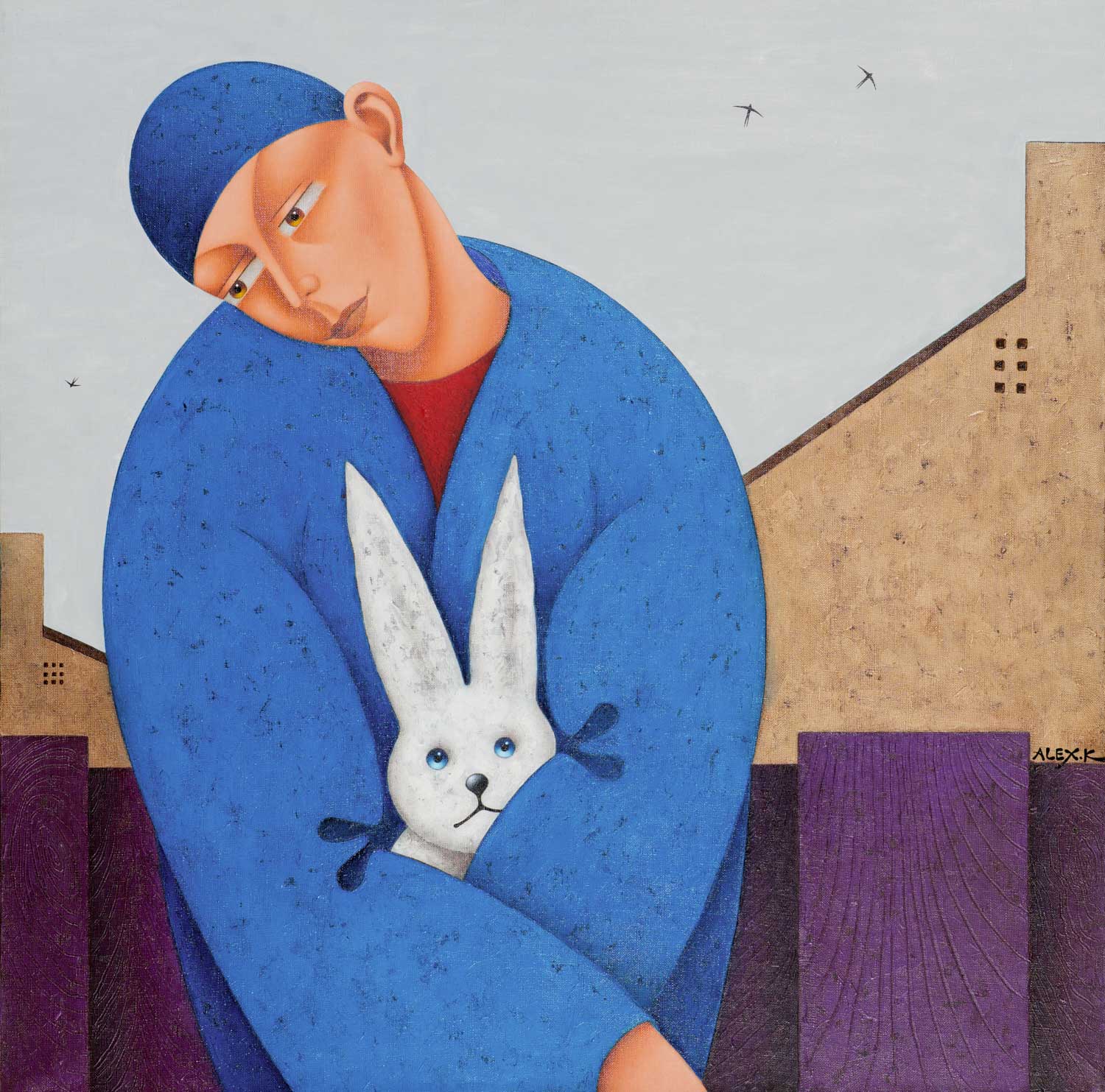 Держащий зайца - 1, Алексей Кирьянов, Купить картину Масло